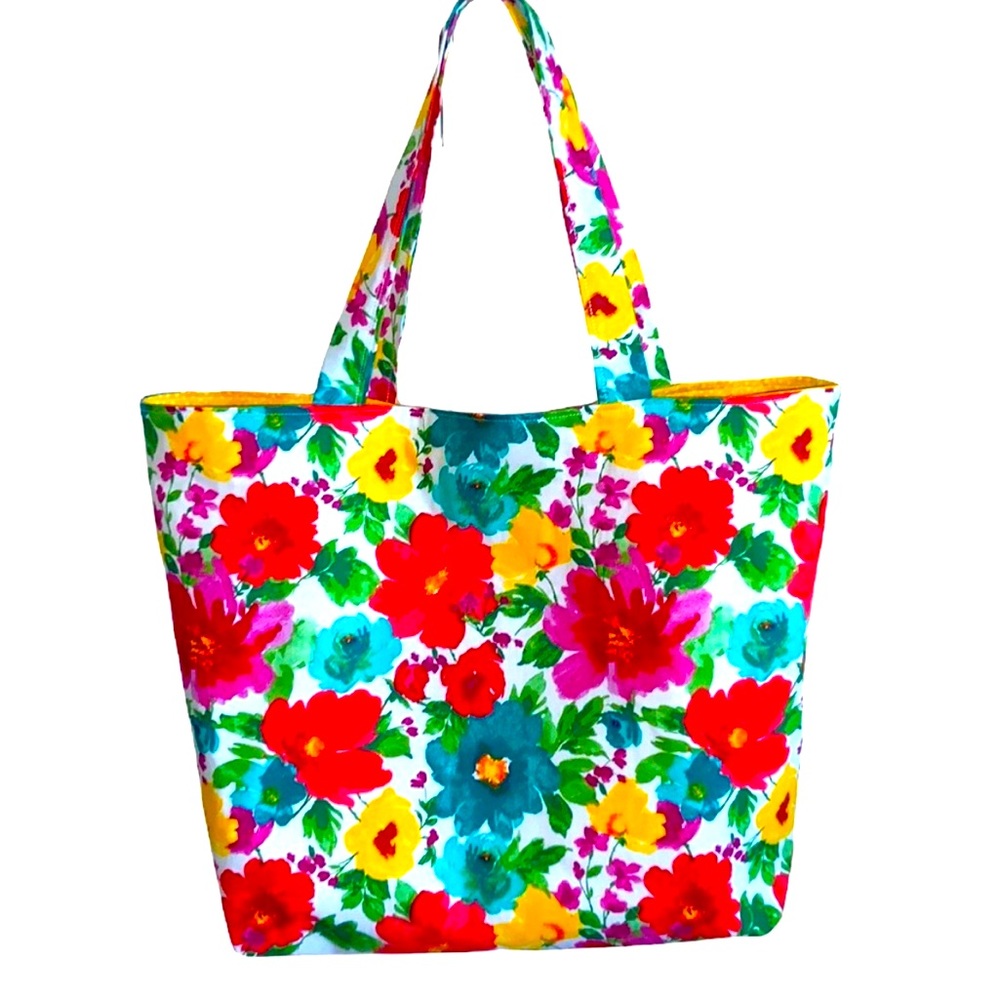 Relisted Floral Pioneer Woman Fabric Tote Bag All Purpose Carrying Purse - Picture 1 of 5